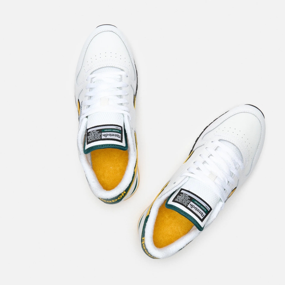 SOLD Reebok Classic Leather White/Fierce Gold/Collegiate Green - Picture 6 of 17
